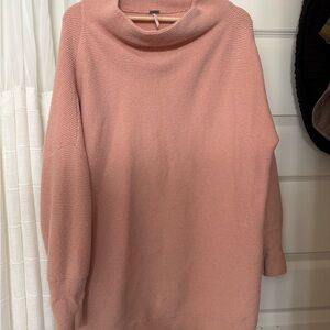 Free People Soft Pink Cowl Neck Sweater